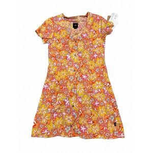 Vans Floral Button Front Mini Dress Women XS Orange Retro Y2K NWT VN00073TBM5